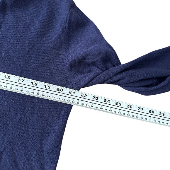 Neiman Marcus Sweater Mens Large 100% Cashmere Blue Gray Green V-Neck Colorblock - Picture 6 of 8